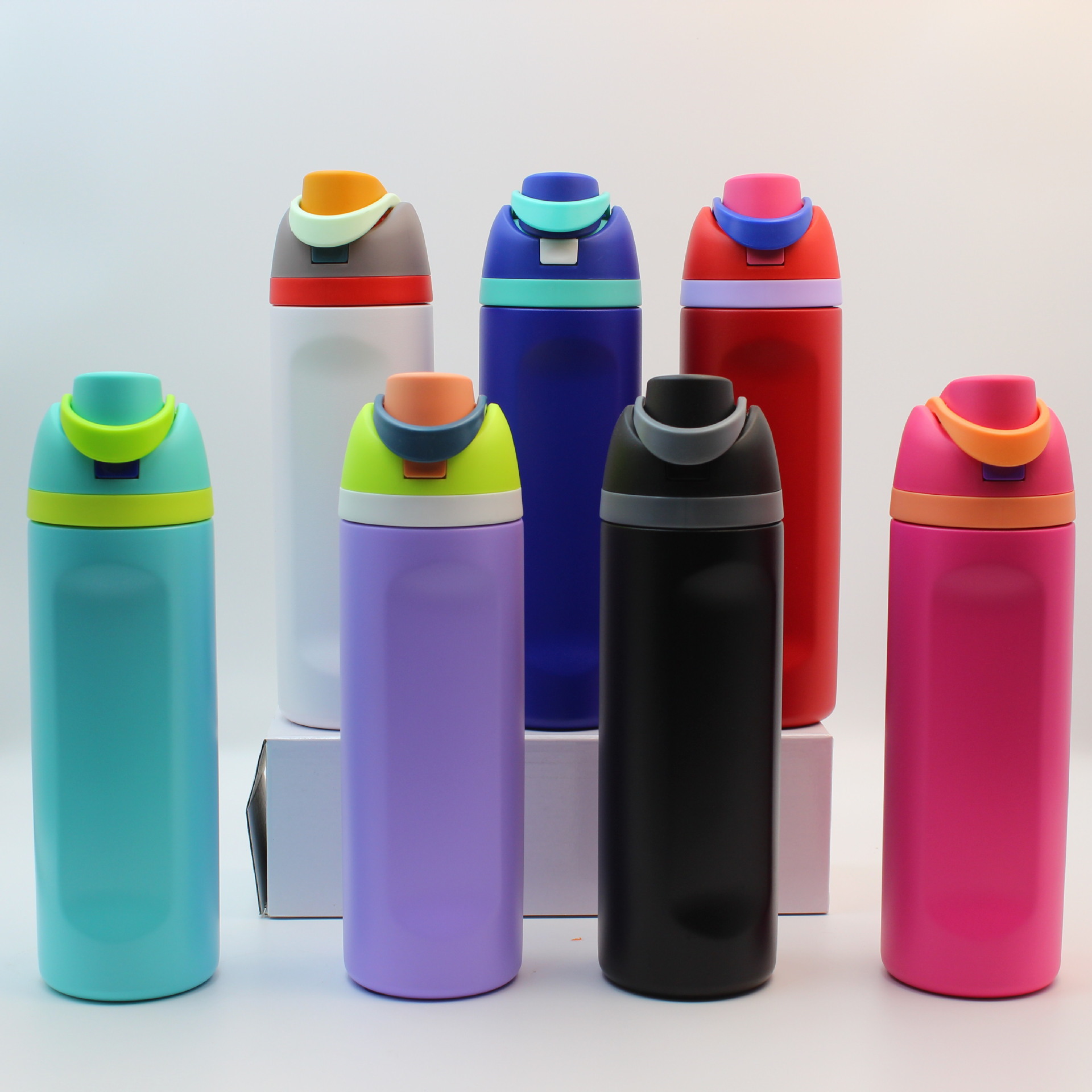 Owala Insulated Cup Stainless Steel Water Bottle with Straw BPA-Free Sports Water Bottle Great Travel Thermos Cup Denim 16 Oz 19 Oz 24 Oz 32 Oz Same D