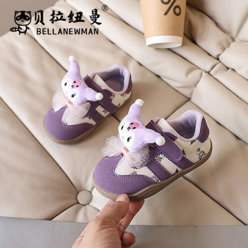 Baby Stylish Cute Cartoon Kuromi Versatile Training Shoes 2025 Spring Autumn New Fashion Sneakers for Girls