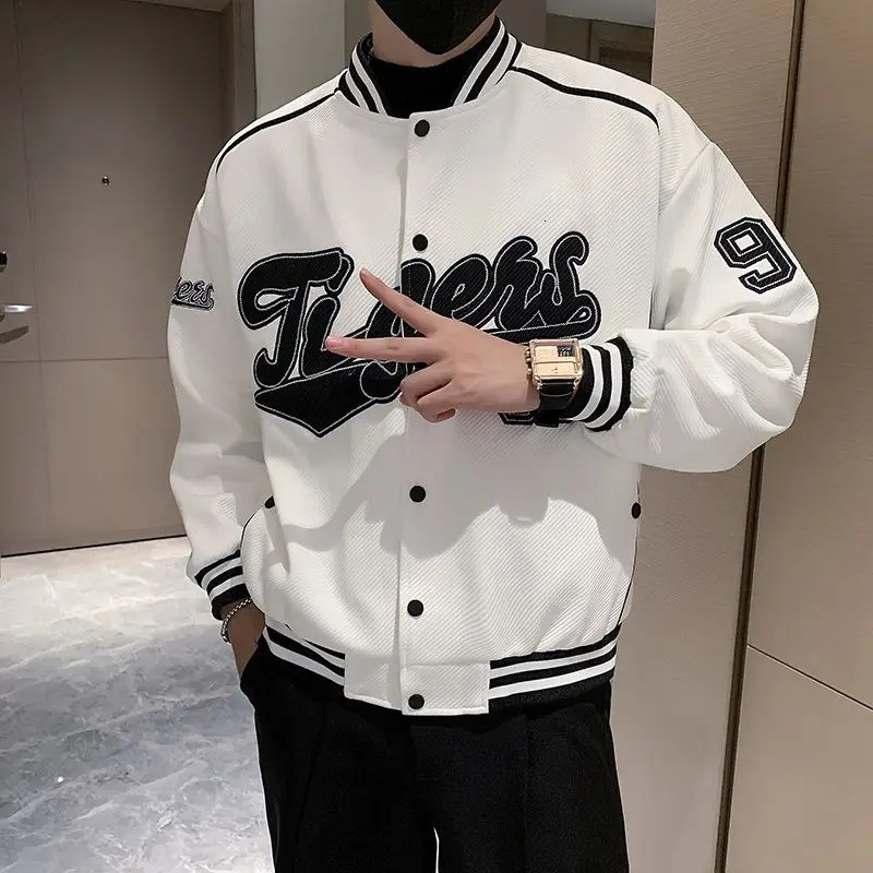 Trendy Baseball Uniform Jacket Mens Heavy Jacket Spring and Autumn Mens Fashion Casual Clothes 250708