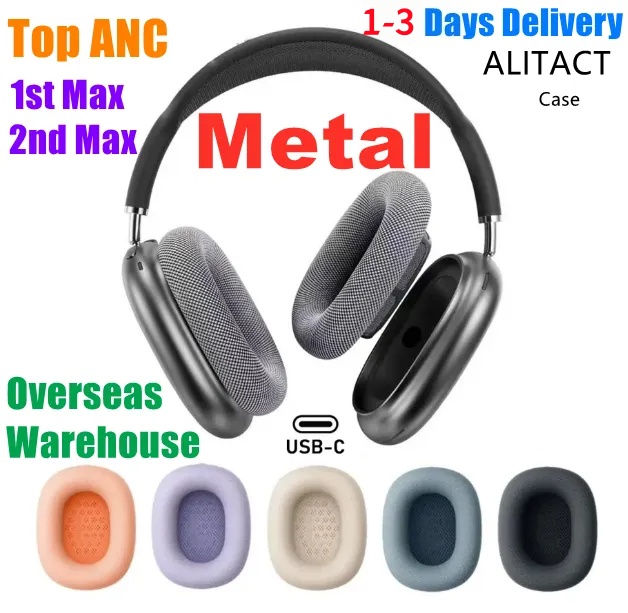 USA Stock for Air pods Airpods max ANC Metal max pro 2 3 4 Headband Headphone Accessories Transparent Waterproof Protective case Maxs Headphones Smart
