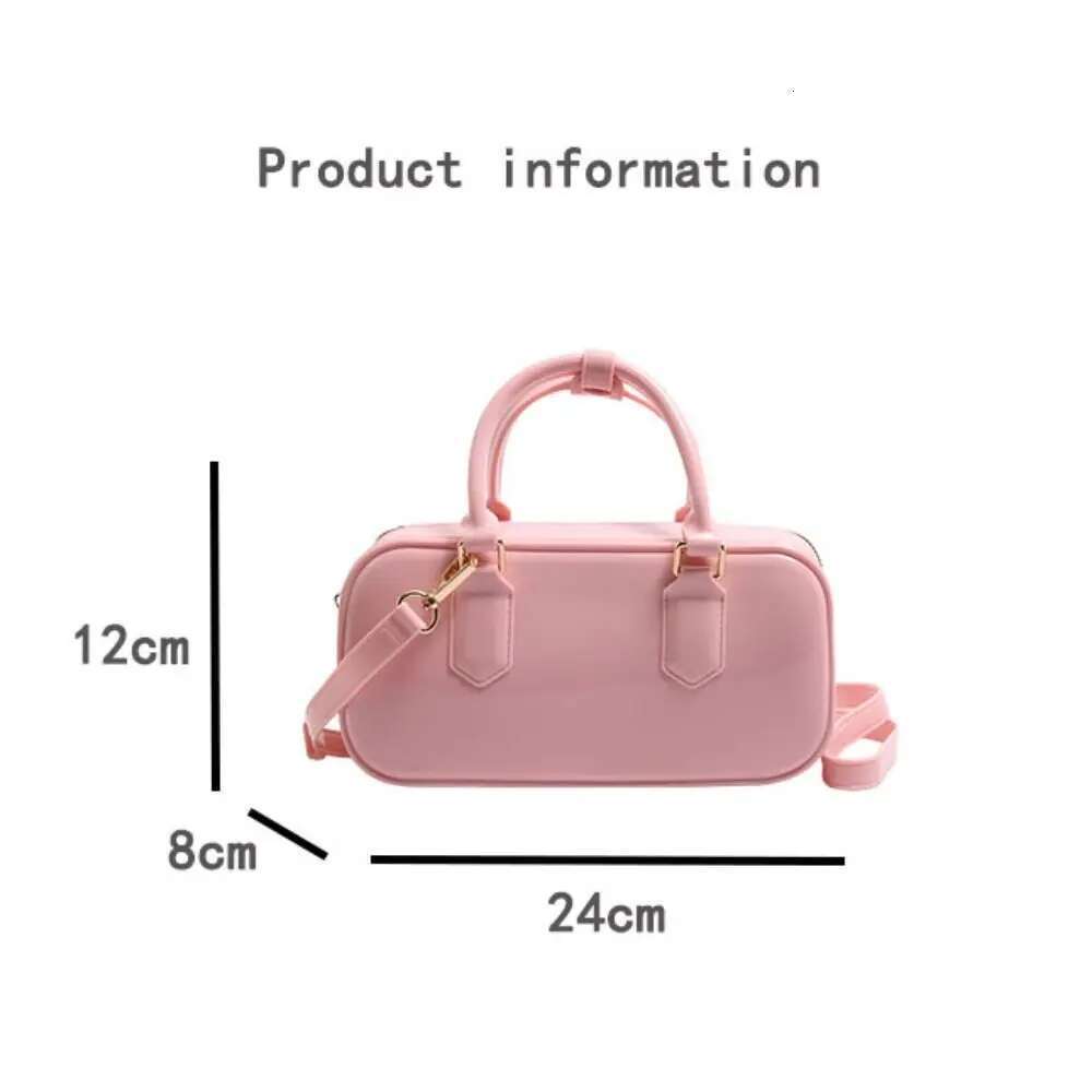 Simple Solid Color Jelly Hobos Handbag Casual Dirty Resistant Summer Bag PVC Waterproof Crossbody Satchel Commuting