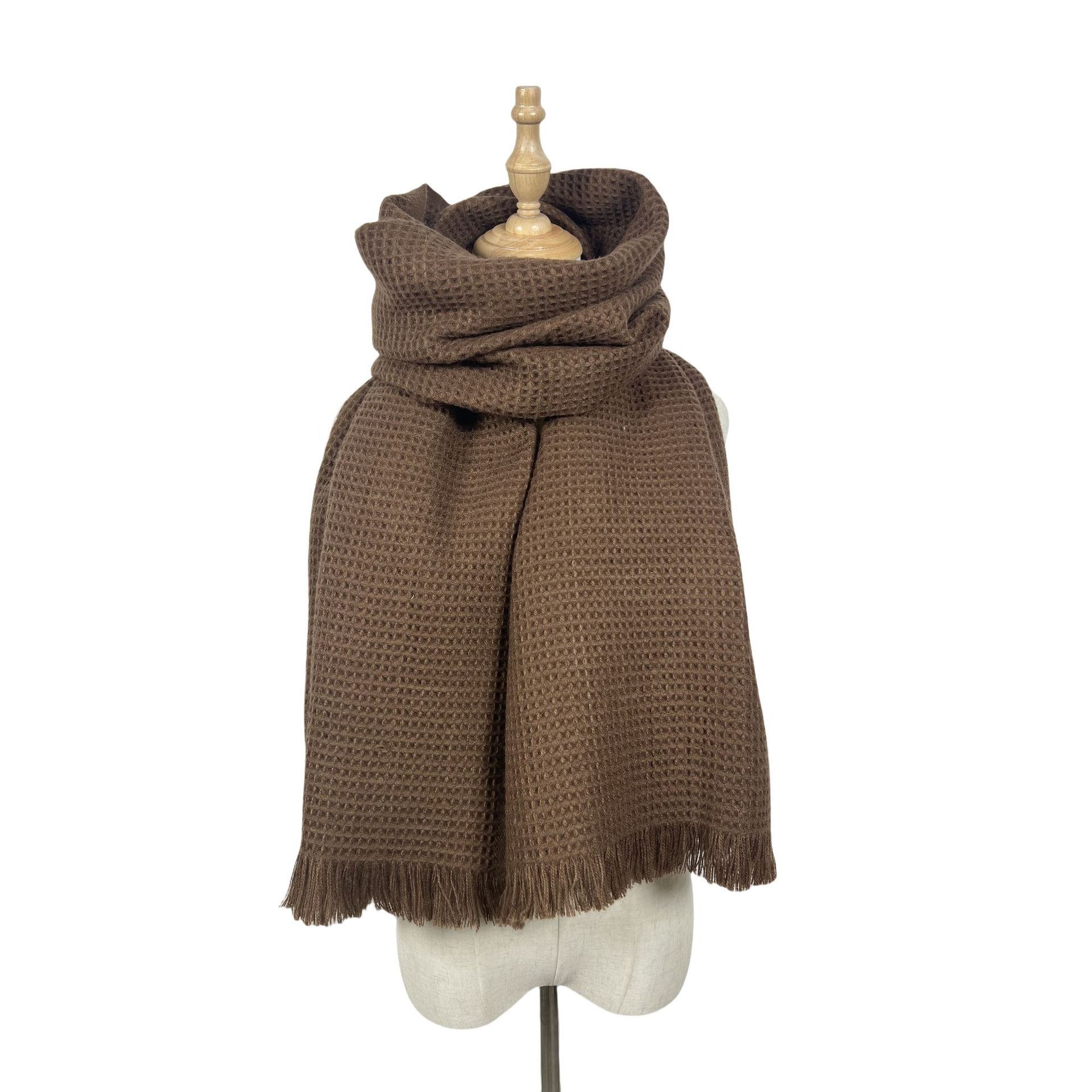 K1347 Autumn and winter solid color scarf for women, simple and versatile, comfortable and warm shawl, high-end temperament outer wear neck scarf