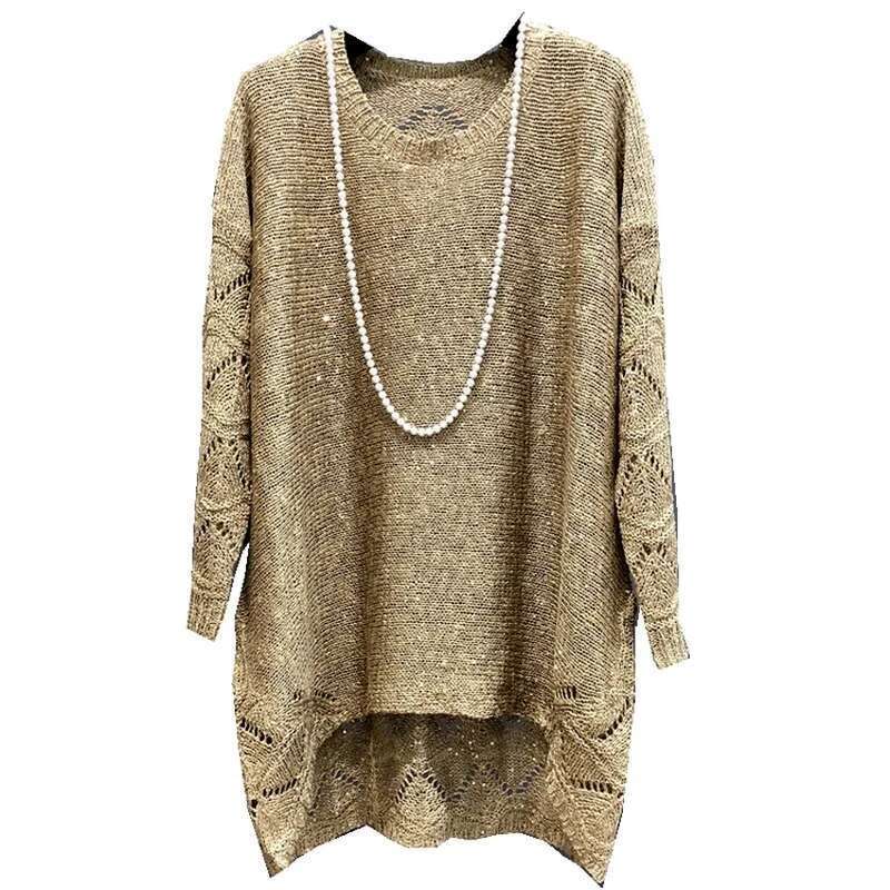 Tops Women Winter Dropshipping Fall Sweaters for Loose Sequins Glittering Knitted Dress Purple Sweater