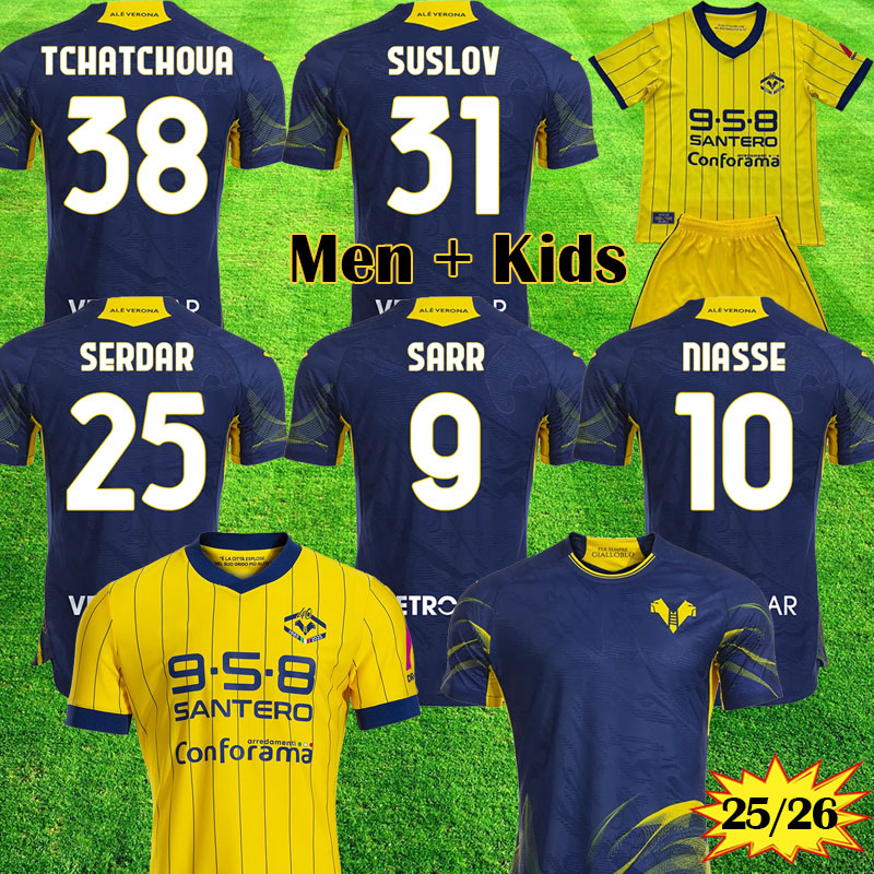 Hellas Verona Soccer Jerseys HVFC 40TH Kit I Gialloblu Football Shirts BERNEDE SARR SERDAR Special Edition 25 26 Kits Verona FC Jersey KASTANOS TCHATCHOUA Uniforms