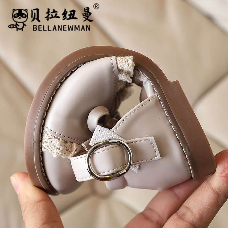Girls' Bowknot Lace Princess 2025 Spring Summer New Korean Style Children's Closed-toe Sandals Student Soft Sole Single Shoes