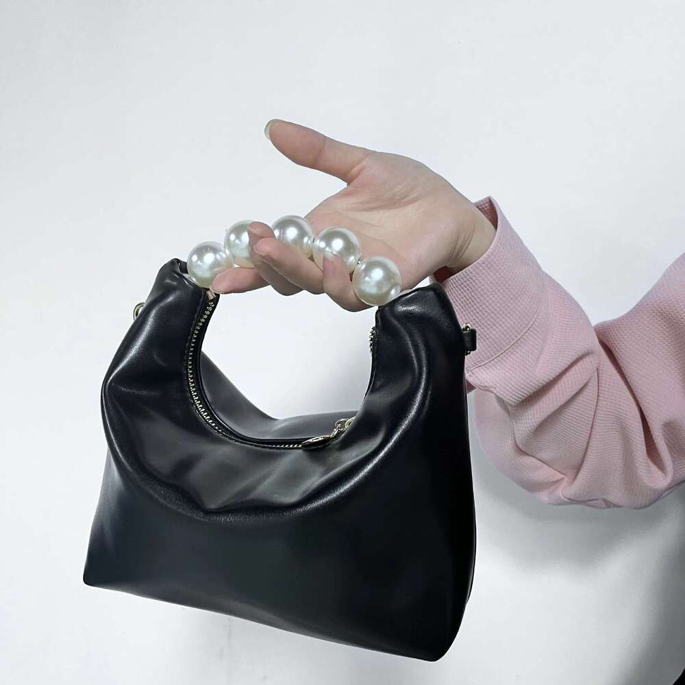 Pearl Handle Women Small Clutch Handbags Fashion Chain Female Shoulder Messenger Solid Color Ladies Hobos Tote Purse Bag