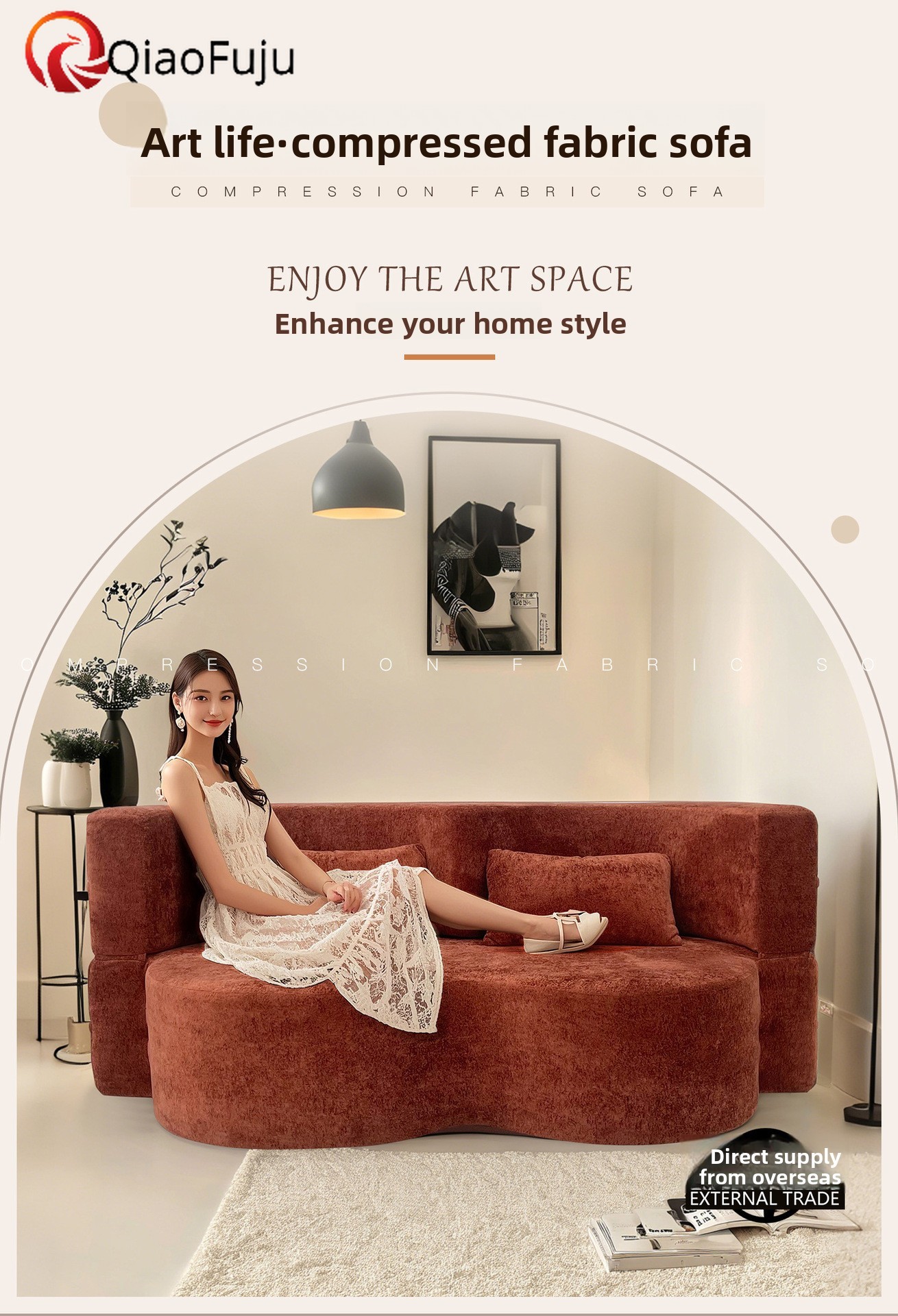 Sofa bed compressed sofa in a box Washable reclining sofa, Small apartment sofa, Dual-function multi-functional sofa bed, Two-person sofa, Double-pers