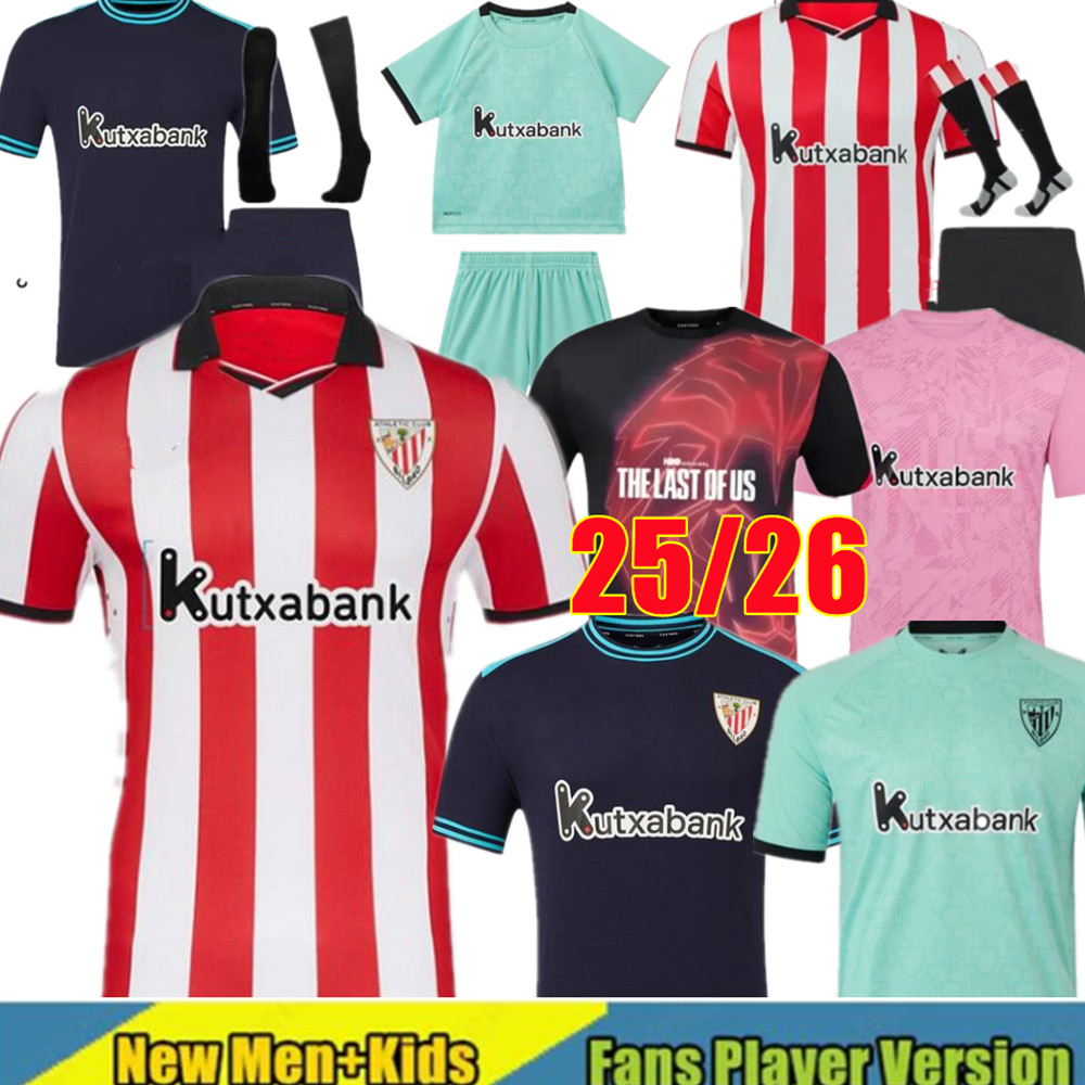 4XL 25/26 Clubs Soccer Jerseys O. SANCET BERENGUER MUNIAIN 2025 2026 Bilbao Athletic WILLIAMS V Football shirt Men Kids Kit ILLALIBRE J.GUERRERO