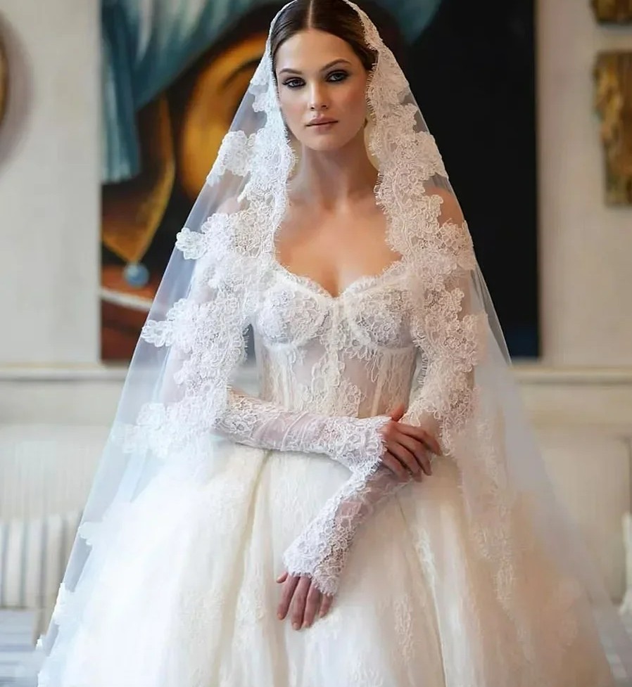 2025 Vintage A-line Wedding Dress Off the Shoulder Lace Appliques Church Bridal Bride Gowns Vestidos De Noiva Robe De Mariage