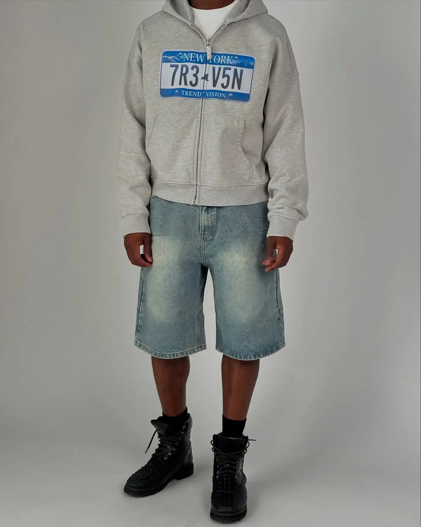 Y2k Harajuku High Street Men Clothing Vintage Letter Hip Hop Print Zip Up Hoodie Loose Casual Couple Sweatshirt Hooded Jacket 250708