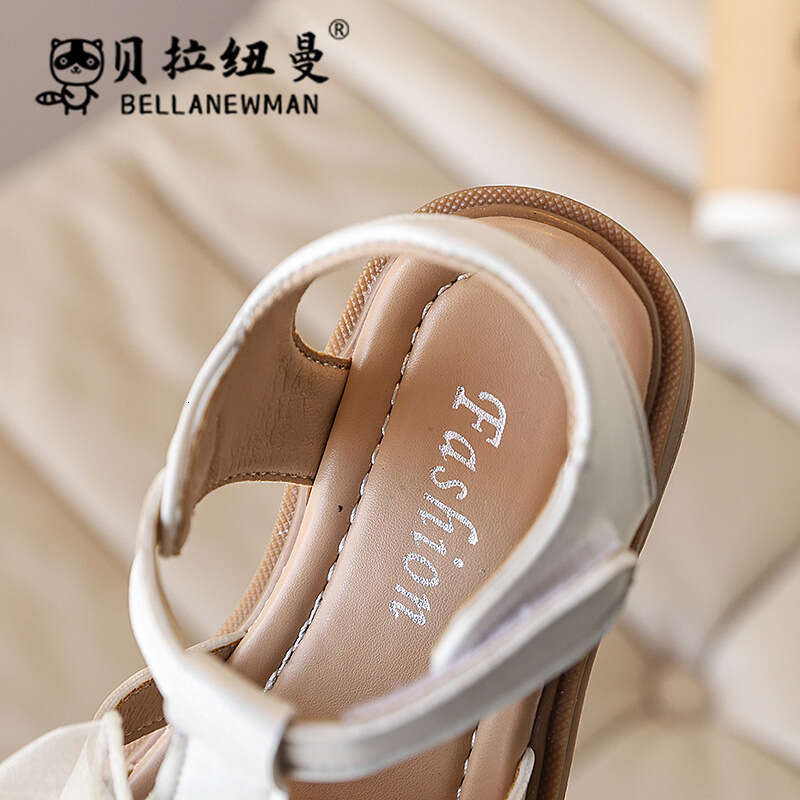 SHEIN Niche Design Sandals 2025 Summer New Girls' Stylish Bow Princess Children's Closed-Toe Shoes