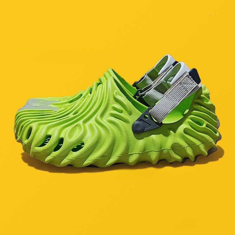 Cross Fingerprint Hole Men's Casual Flat Outdoor Non-Slip Sandals Couple Beach Shoes