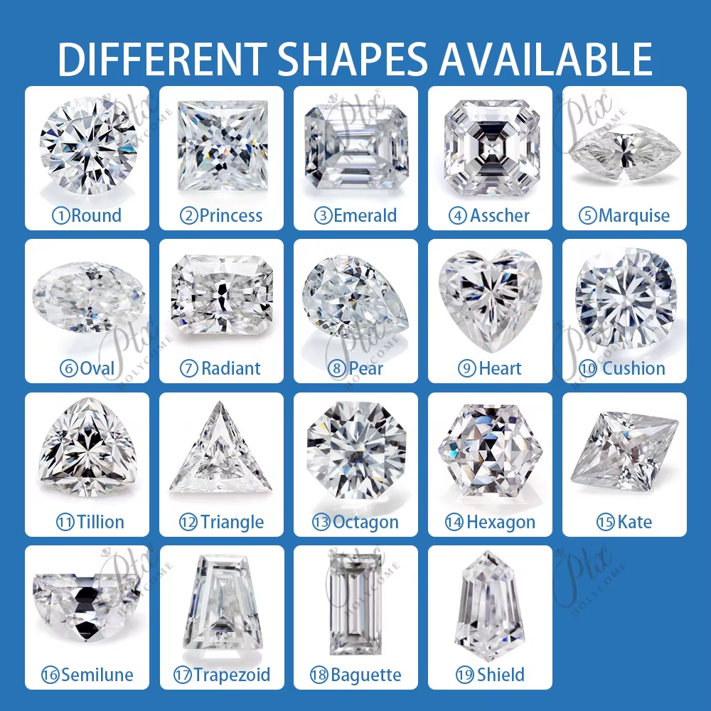 Moissanite Gemstone Oval Cut Brilliant Cut D Color VVS1 Lab Synthetic Created Heat Diamond for DIY Jewelry Making Materials with GRA Report