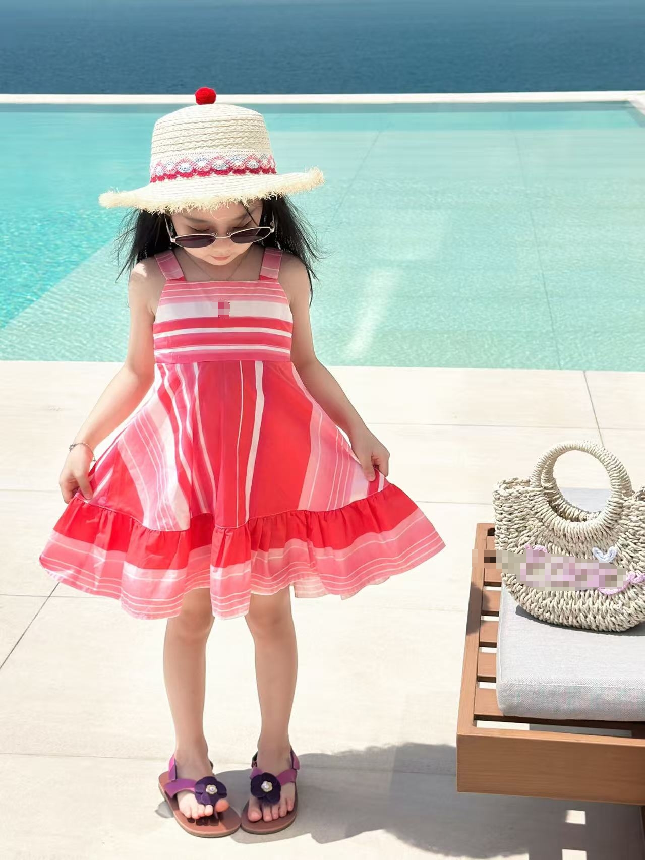 Sales children Summer Cotton Sleeveless One-piece-dress baby KIDS Girls classic clothing Formal Gowns Children School Dress Girl's Polo Dress Free Shipping