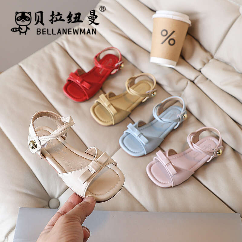 SHEIN Niche Design French Style One-Strap Bow Princess 2025 Summer New Children's Sandals