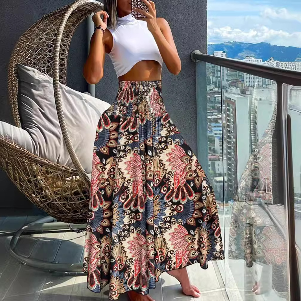 2025 New Women's Skirt Summer Style High Waist Slim fit Printed Women's Skirt New Women's Multi print Half length Skirt New Designer Dr
