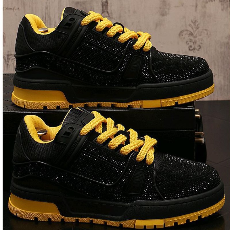 fashion sneaker free shipping Casual shoes trendy board shoes trendy brand rhinestone shoes fashionable personality fashionable versatile men bread sh