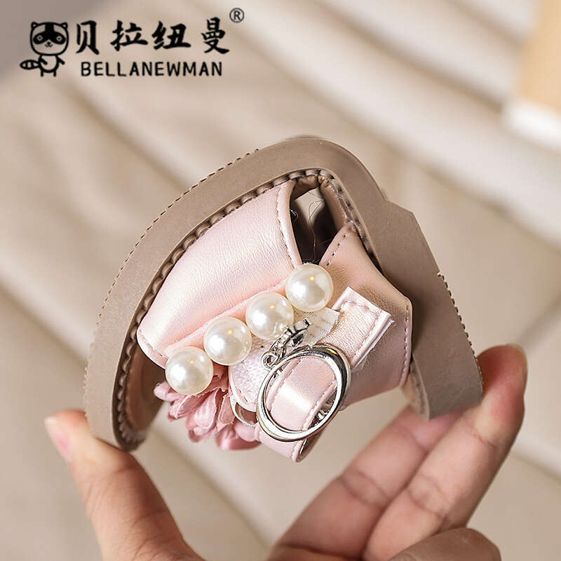 Girls' 2025 Summer New Fashion Flower Soft Sole Children's Sandals Little Girls Open-Toe Beach Shoes Toddlers