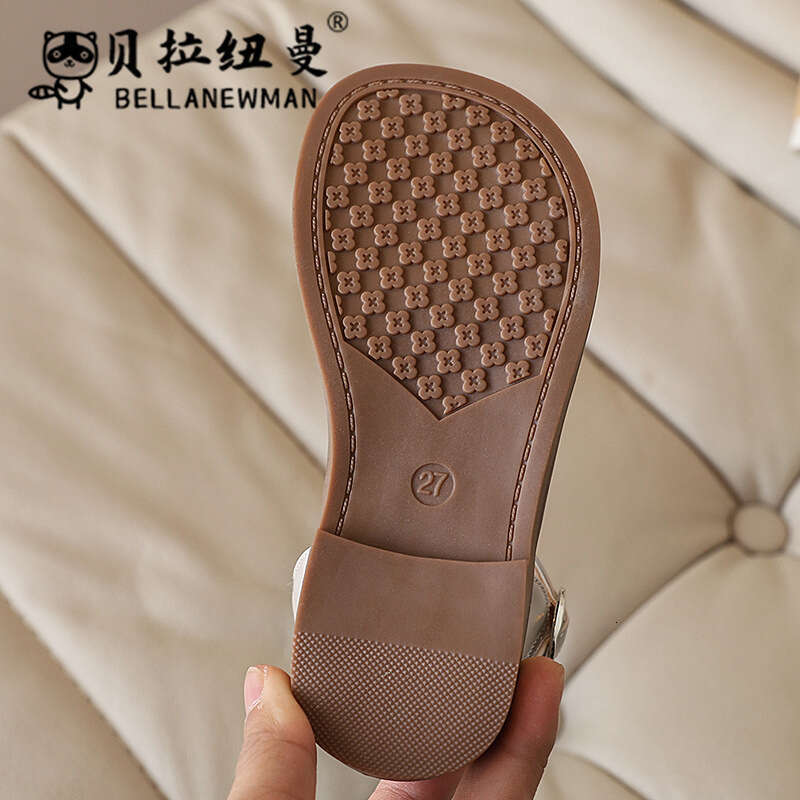Girls' Bowknot Lace Princess 2025 Spring Summer New Korean Style Children's Closed-toe Sandals Student Soft Sole Single Shoes