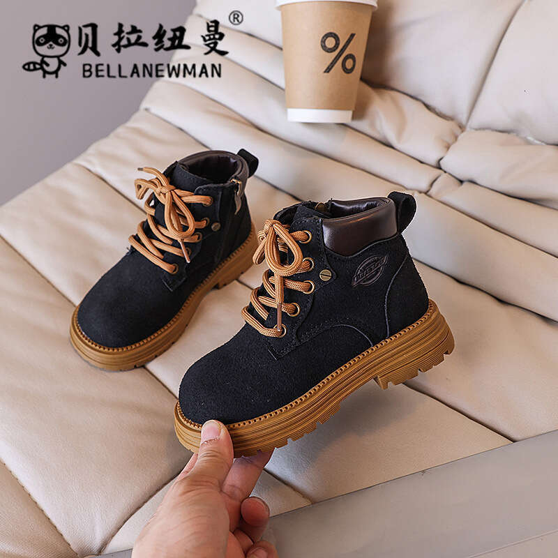 Children's Martin 2024 Autumn New Korean Style Girls' Riding Boys' Yellow Medium and Large Kids' Short Boots