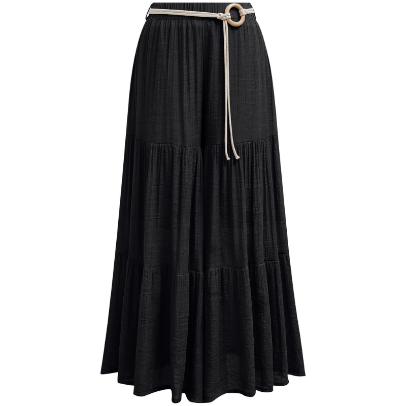 Versatile Cotton-Pleat Skirt Featuring Stylish Embroidery Detailing for Everyday Wear