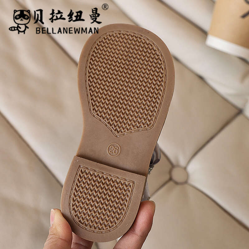 Girls' Fashion Bowknot Princess Sandals 2025 Summer New Children's Soft Sole Open-Toe Beach Shoes