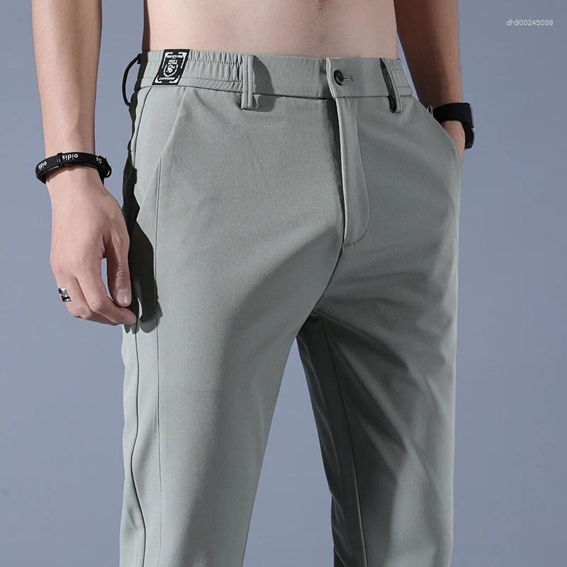 Men's Pants Spring Summer Ultra-thin Stretch Slim Straight Casual High Quality Fashion Breathable Golf Sports Trousers