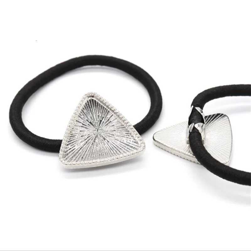 5-20Pcs/Lot Hair Bands Hair Ties Cabochon Setting Frame Tray Moon Star Round Bezel For DIY Women Hair Accessories Jewelry Making W250714A