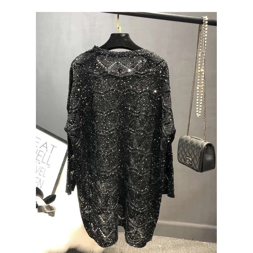 Tops Women Winter Dropshipping Fall Sweaters for Loose Sequins Glittering Knitted Dress Purple Sweater