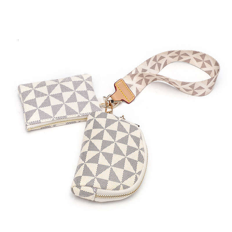Printed Purse Combination Wallet 2024 Mini Fashion Zipper Coin Bag Simple Clutch Card Holder Pendant