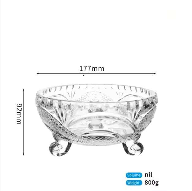 High Performance Cute Cookie Fruit Snacks Small Vacuum Glass Buffet Candy Jar Set Premium Bowls