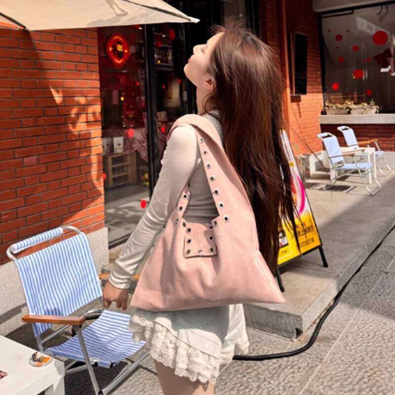 Fashion Casual Y2k Large Shoulder Vintage Tote Rivets Studs Women Retro Purse Handbags