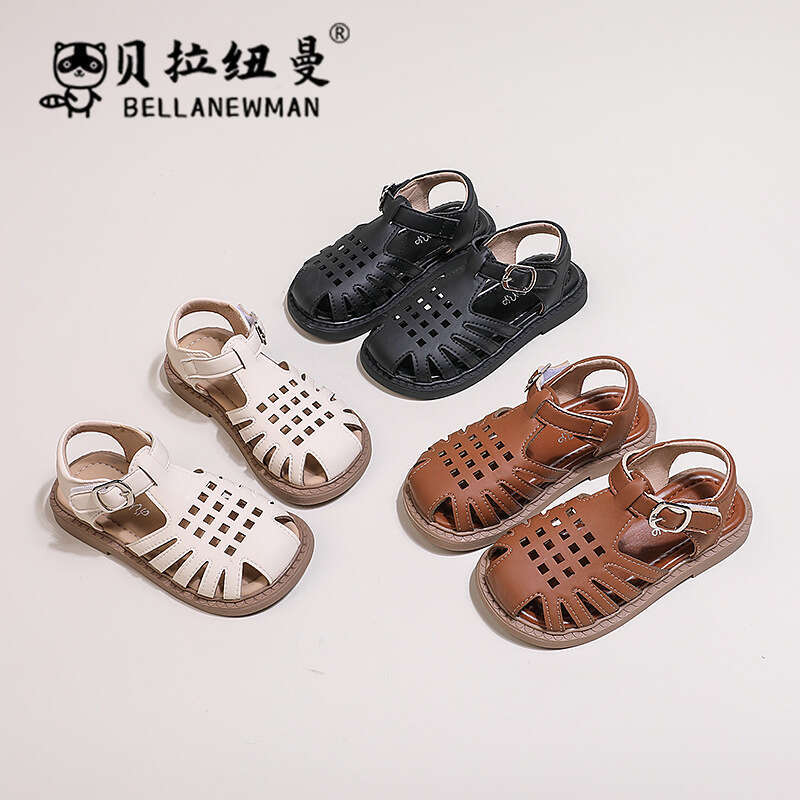 Children's Closed-Toe 2024 Summer New Style Big Kids Casual Beach Shoes Girls' Hollow Sandals