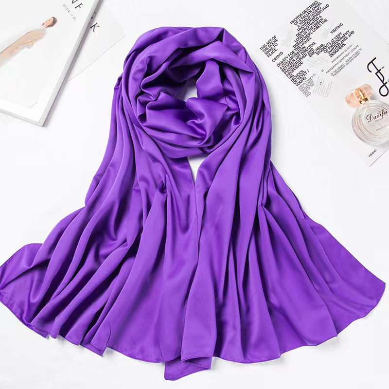 T1210 large square scarf matte satin silk scarf female fashion simple solid color silk headscarf shawl