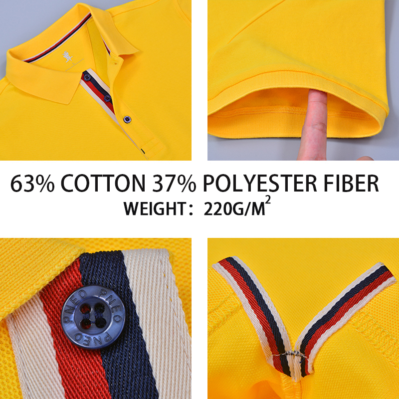 Double bead cotton polos High-end business iron-free cotton polo shirts for men and women with the same work clothes unit company tooling cultural shi