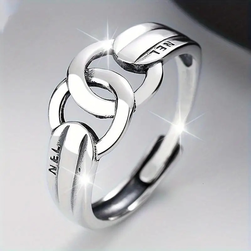 Antique Geometric Twist Ring Adjustable Hip Hop Jewelry for Women 250712