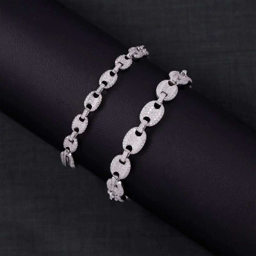 Hot Sale Pig Nose Style 6MM 8MM Pass Dia Tester VVS Moissanite Gems with Sier Cuban Link Chain Jewelry