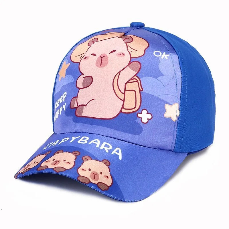 Childrens Cartoon Capybara Printed Cap Boys Girls Outdoor Sunshade Cute Capibara Hat Lovely Kids Baseball 250704
