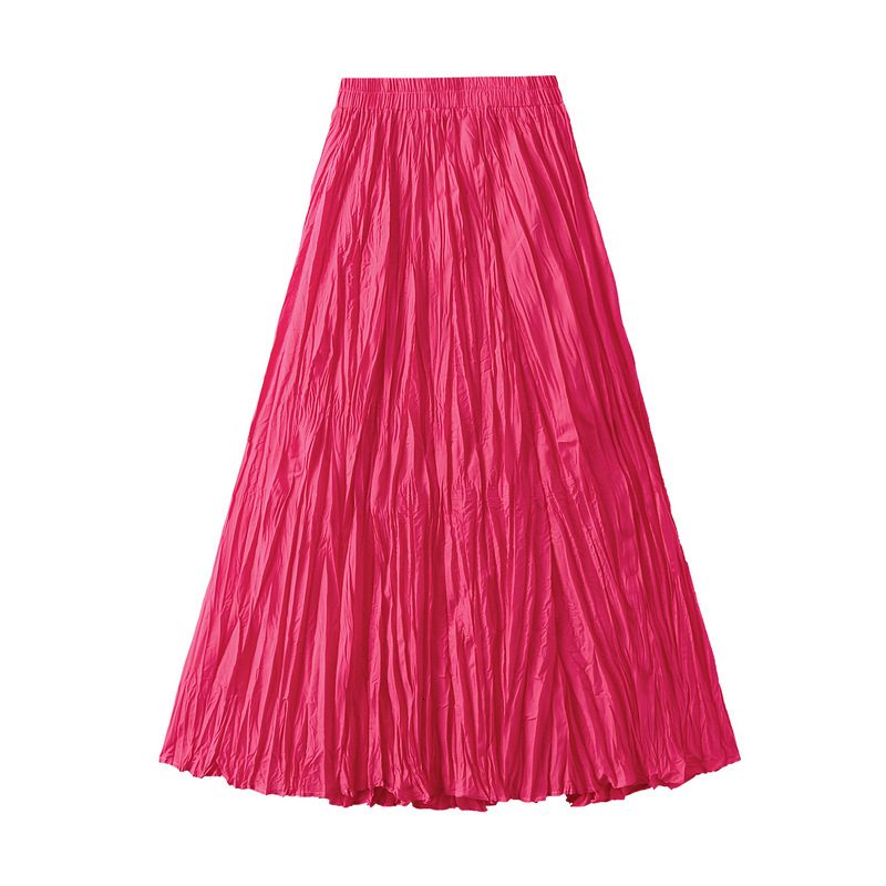 2025 New Women's Skirt Lightweight Luxury Elegant Folded Skirt Summer New Women's Horn shaped Slimming Folded A-line Skirt New Designer Dres