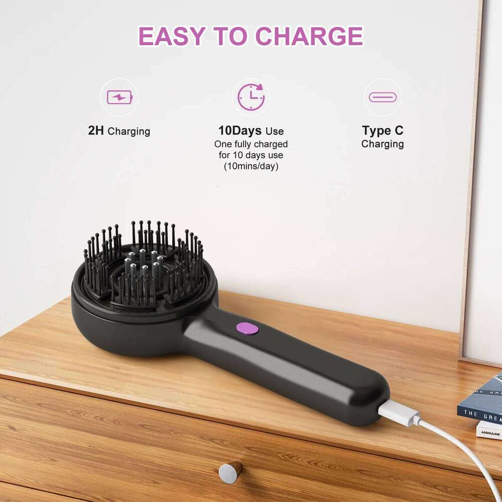 Electric Vibration Red Light Head Massager Hair Growing Scalp Brush Comb