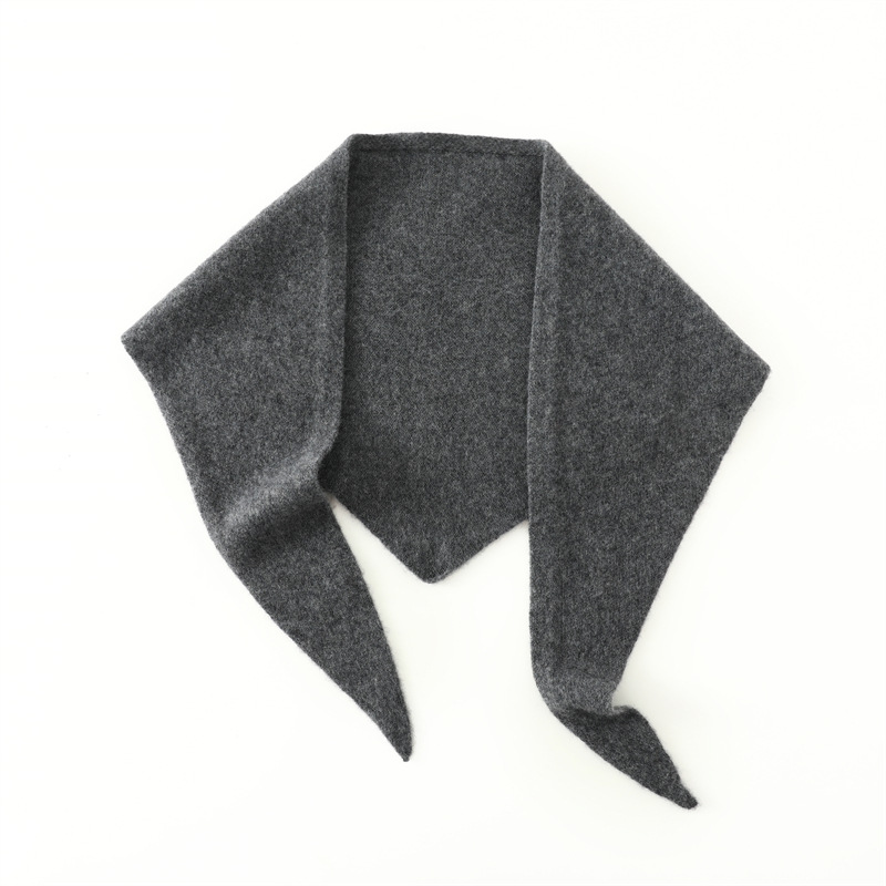 K1818 Australian wool scarf autumn and winter new triangle knitted small shawl solid color warm neck scarf