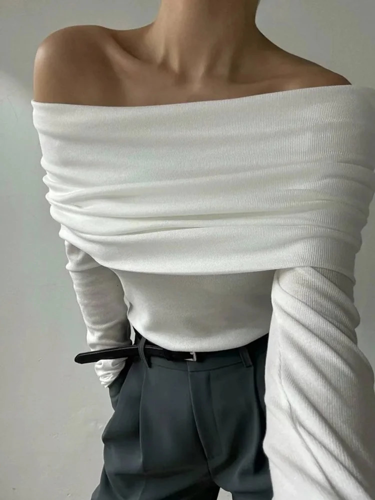 Tossy Sweater Knit Pullover Backless Women Slim Bandeau Solid Cropped Top Streetwear Off-Shoulder Elegant Autumn Knitwear Top 250708
