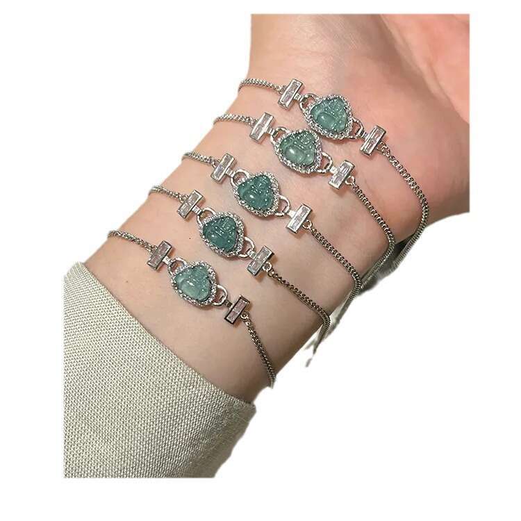S Pure Sier Wealth Buddha Men's Bracelet Resin Women's Autumn New Vintage Light Fashion Niche Design Jewelry