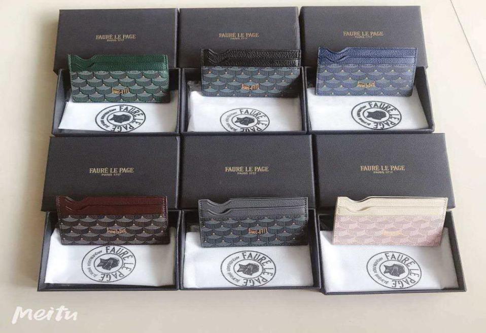 Mens Women Faure Le Credit Card Holders Fashion Classic Mens Mini Bank Card Holder Small Wallet Slim Real Leather Wallets Wtih Box7343802