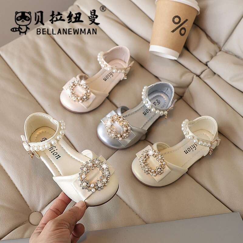 Choice Hot-Selling Girls' Beaded Princess 2025 Summer New Children's Soft Sole Closed-Toe Sandals for Toddlers