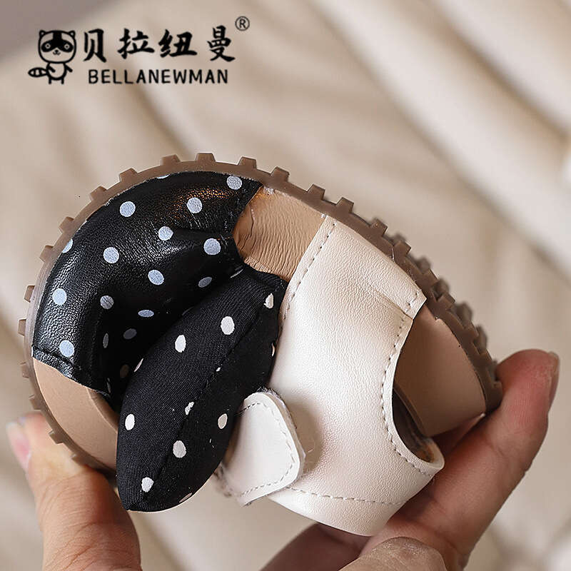 2025 Summer New Girls' Fashion Bowknot Polka Dot Princess Shoes Children's Cork Sandals