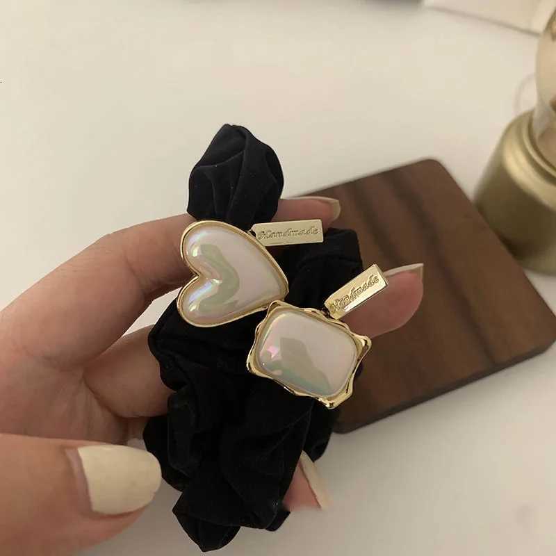 High Elasticity Classic Pearl Hair Band Rubber Band 2023 Latest Style Black Velvet Classic Hair Band Hair Accessories Gifts W250714D