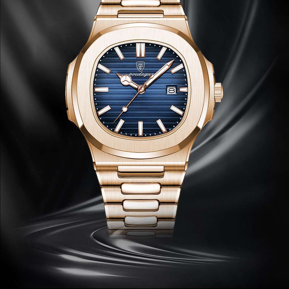 DHwatches Ultra-Thin Men's Watch - Waterproof 50M Luxury Rose Gold Stainless Steel Quartz Dress Watch with Date & Luminous (Model 613 Rose Gold)