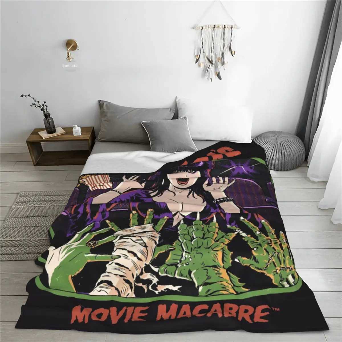 Elviras Mistress Of The Dark Movie Flannel Blankets Horror Comedy Soft Throw Blanket for Couch Bed Bedspread Sofa Bed Cover X250714