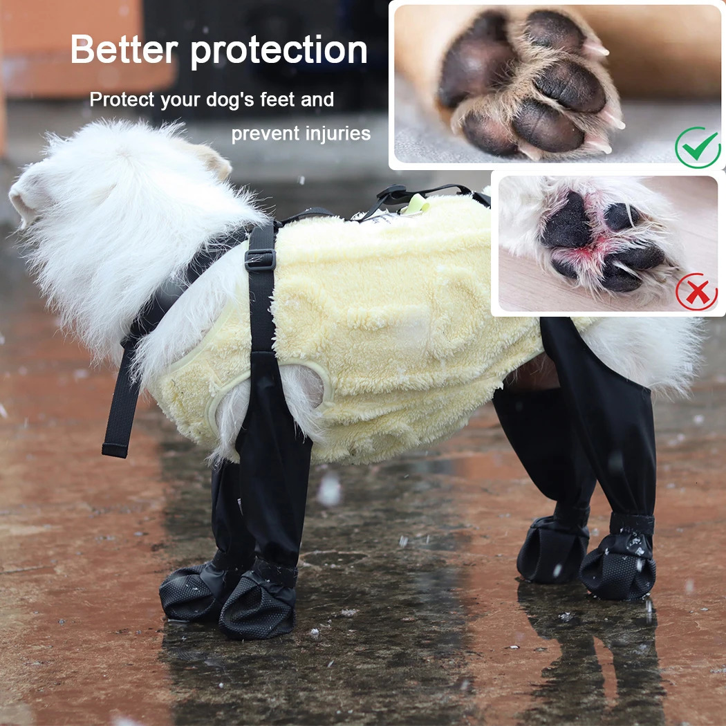 1set Pet Rain Shoes Dog Rain Boots Waterproof Dog Boots Small Puppy Medium Large Dogs Pet Booties Anti-Slip Dog Shoes Rain Snow 250709